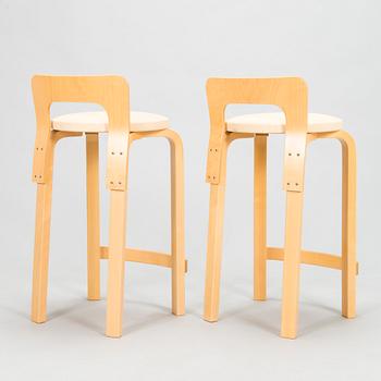 Alvar Aalto, Barstolar, ett par, K65, Artek, 1900-talets slut.