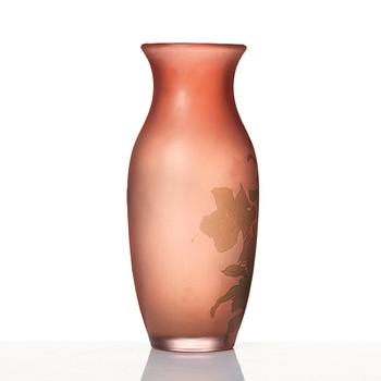 Fritz Blomqvist & Knut Bergqvist, vas, överfångsglas, Orrefors, 1910-tal.