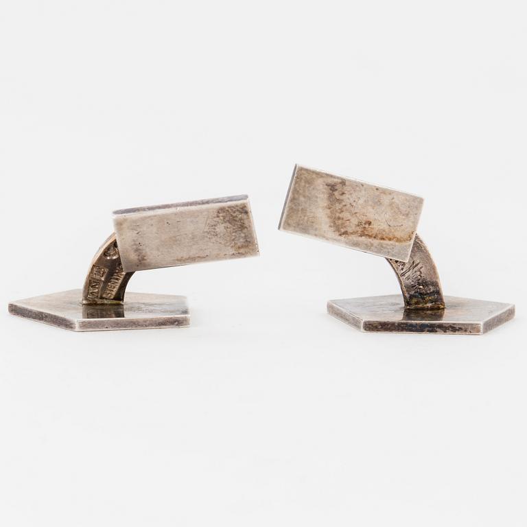 WIWEN NILSSON, a pair of sterling silver cufflinks from Lund, 1968.