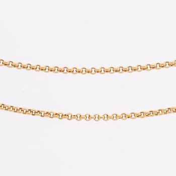 HALSKEDJA 18K guld, ärtlänk, 13,8 g, 75 cm.