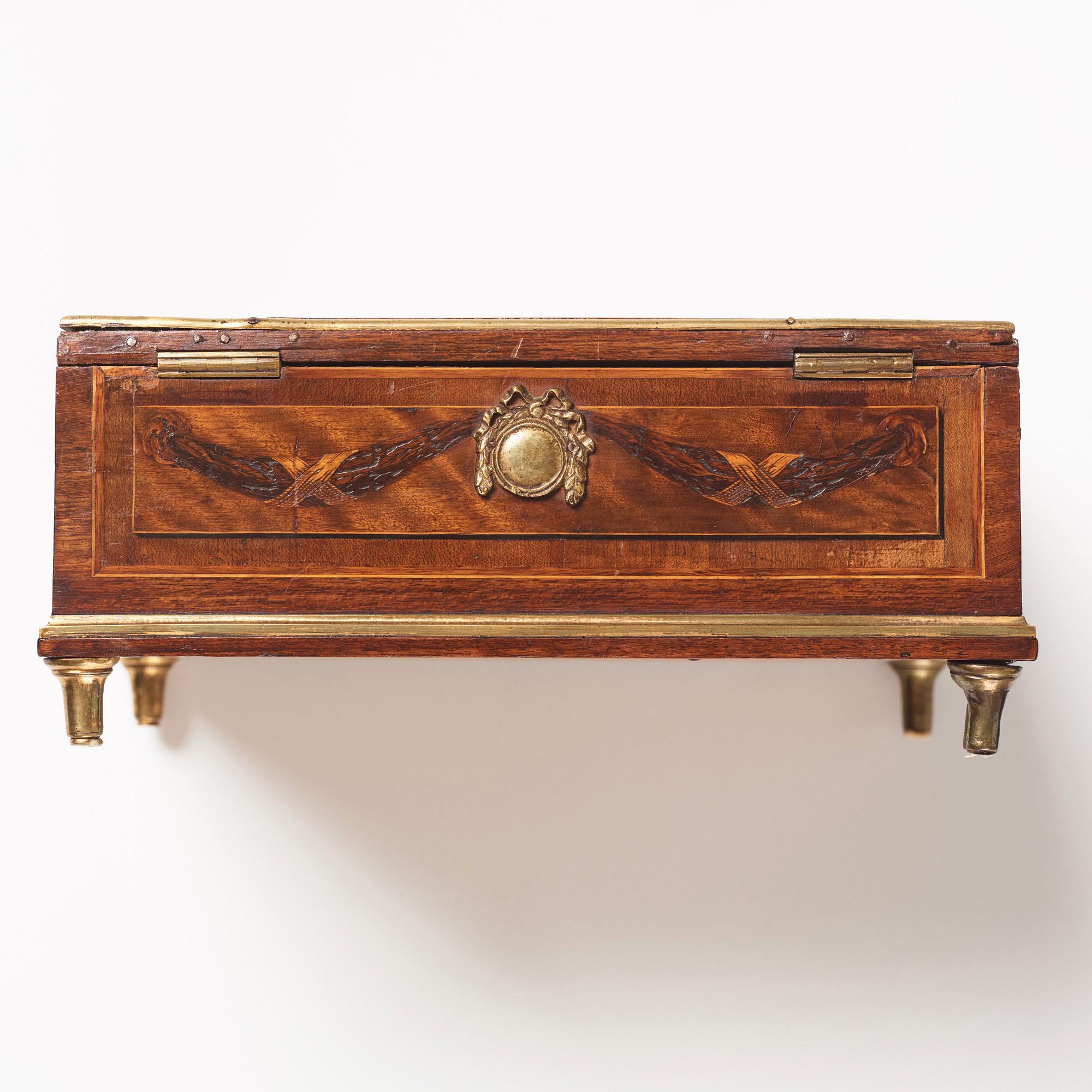 A Gustavian marquetry box with cover by G Haupt (1770-1784).
