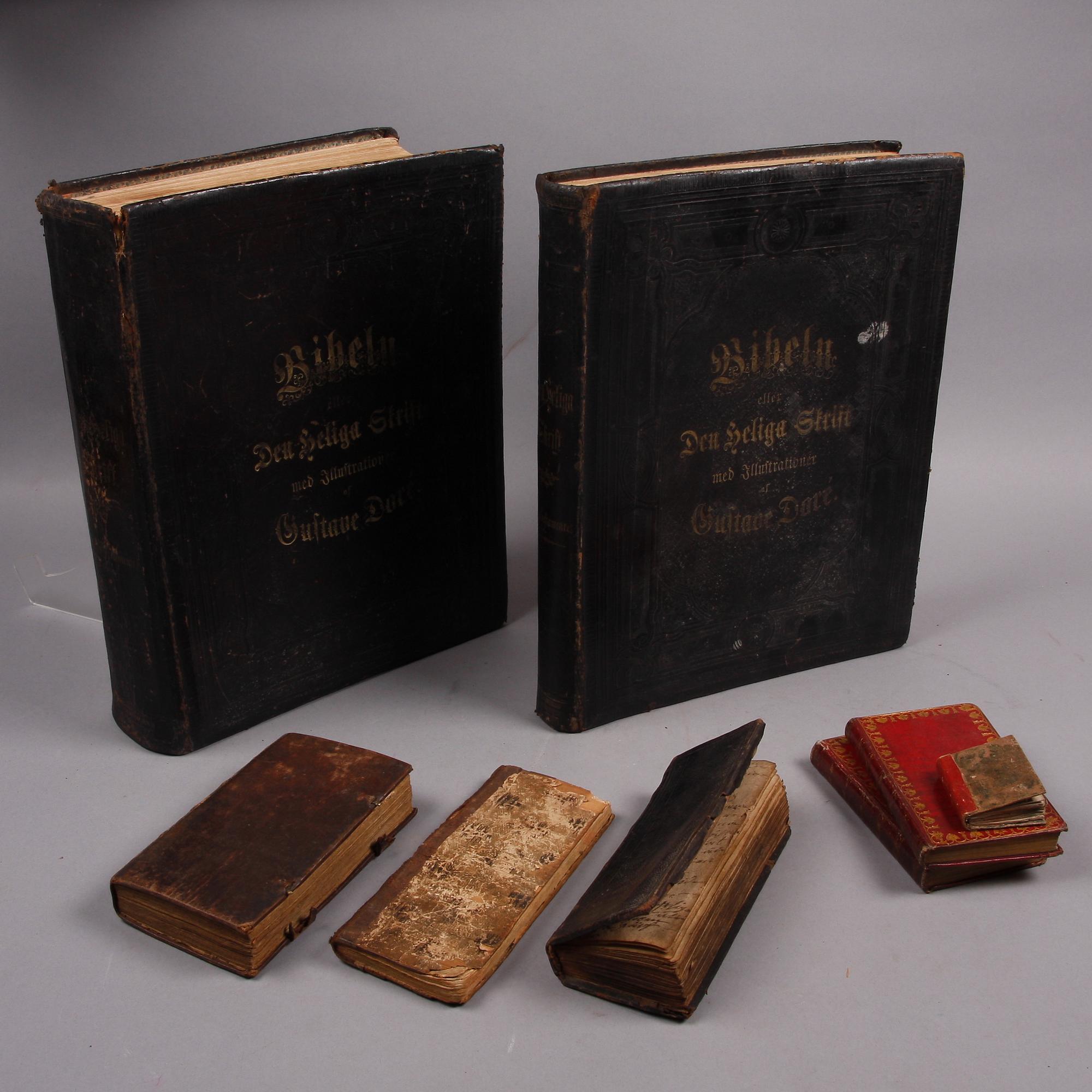 BIBLAR SAMT PSALM- OCH BÖNBÖCKER, 8 st, bla "Örtegårds Sällskap" av Mag Joh Qwirsfeld, Stockholm 1792.