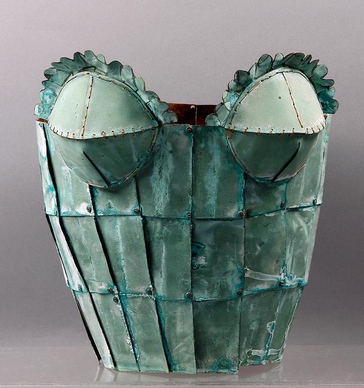 OKÄND KONSTNÄR, skulptur koppar, sign MJ.