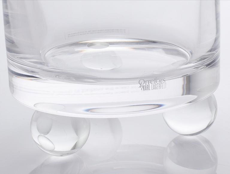 A glass vase by Karl Lagerfeld for Orrefors, signed and numbered 160/500.