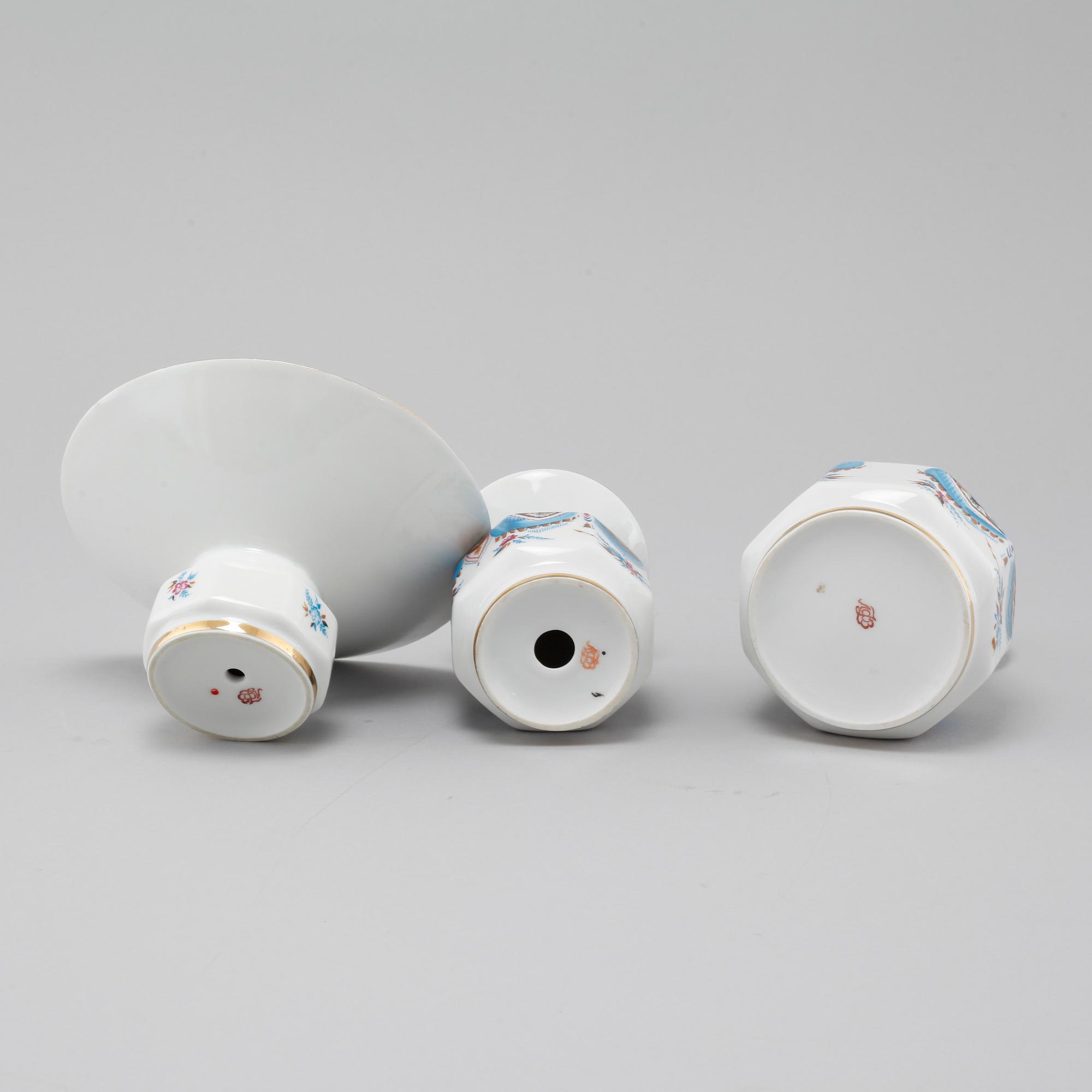 17 pcs tableware by Lomonosov, second half of the 20th century.
