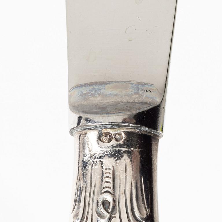 25 silver dessert/fruit flat ware, Brødrene Mylius, Norway.