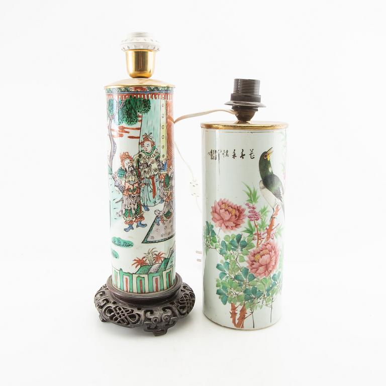 Table lamps 2 pcs China 20th century porcelain.