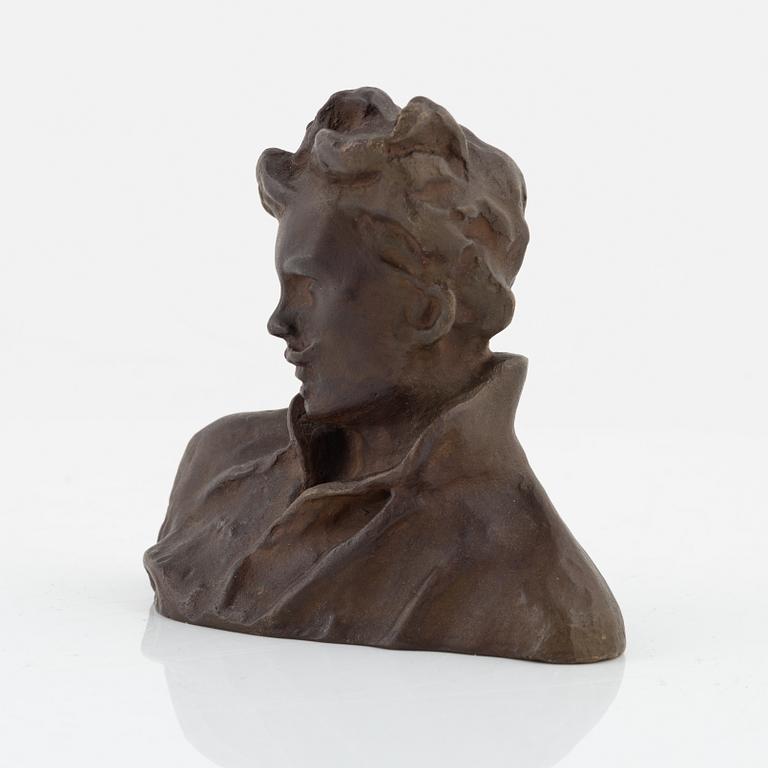 Carl Eldh, Skulptur, brons, signerad, gjutarstämpel. Höjd 9 cm.