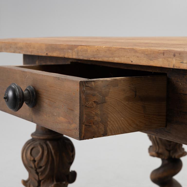 A table, partially Baroque, 19th century with earlier parts.