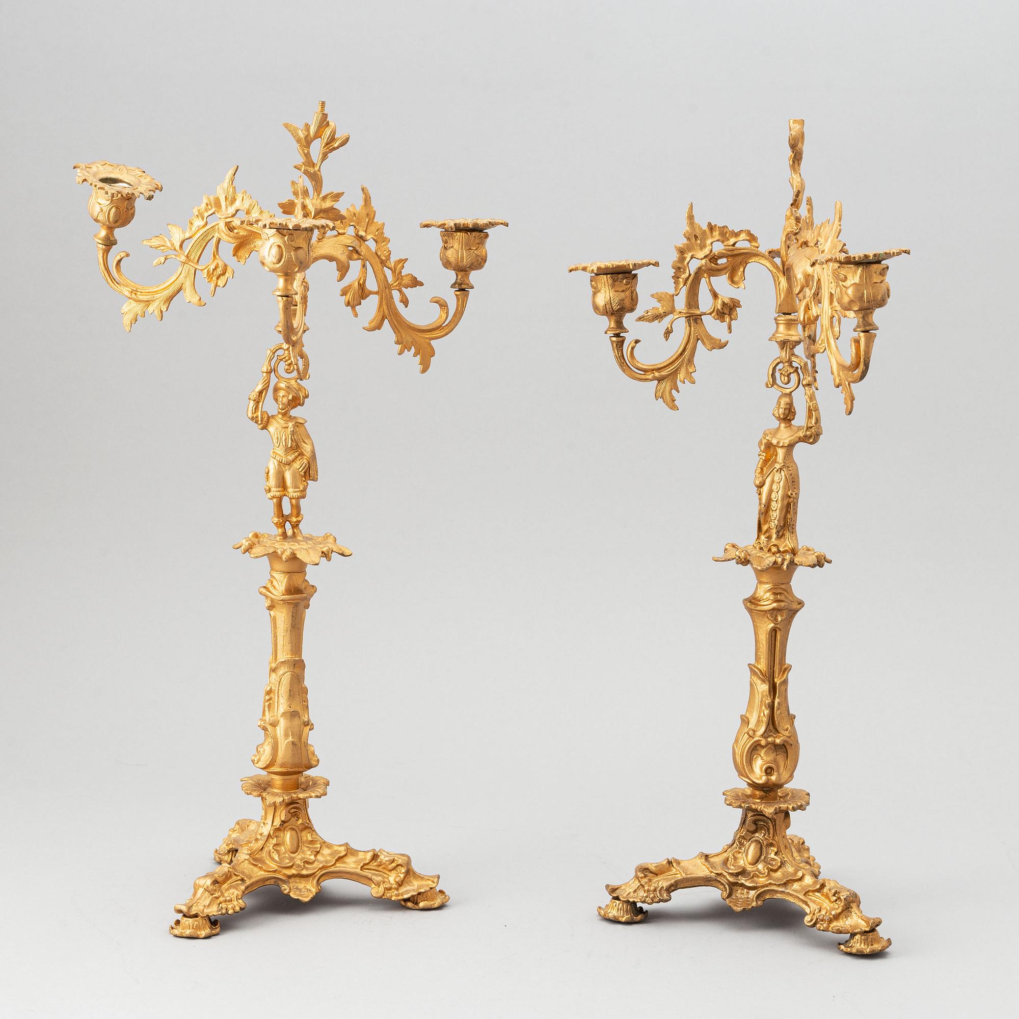 A pair of neo-rokoko candelabra from the second half of 19th century.