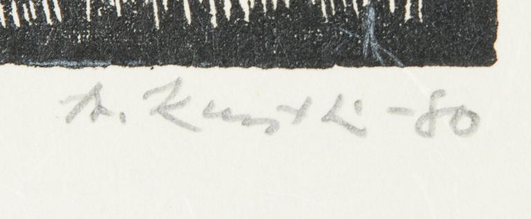 ALLAN KUNTSI, etsningar och träsnitt 10 st, signerade och daterade, numrerade.