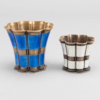 2 pcs of silver cup, Albing och A. Michelsen, Danmark late 20th century,