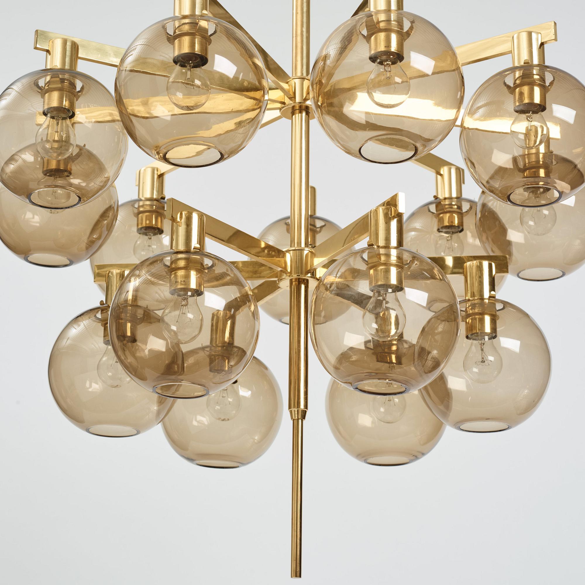 Hans-Agne Jakobsson, a chandelier model "T348/15", Hans-Agne Jakobsson AB, Markaryd 1960s-70s.
