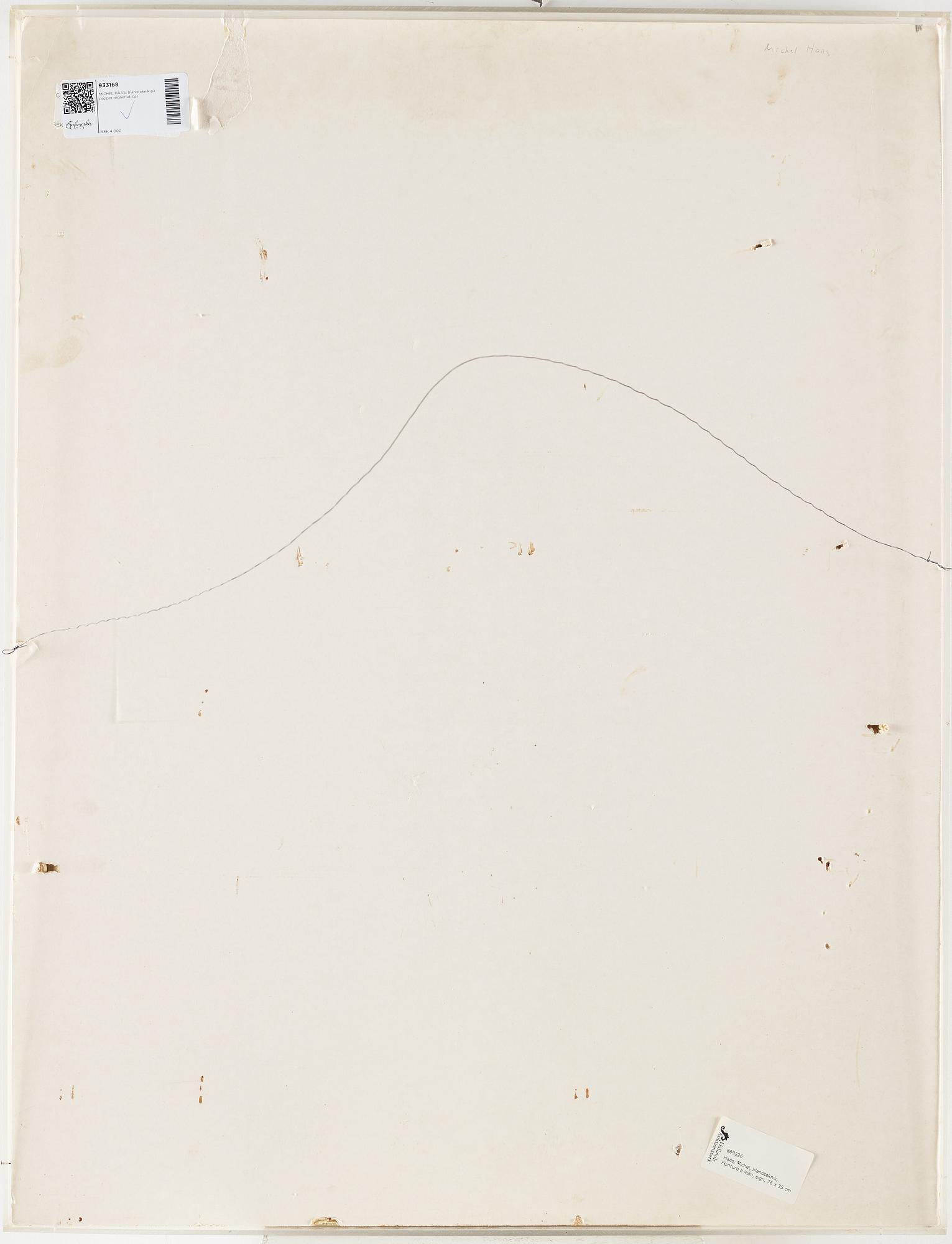 MICHEL HAAS, mixed media on paper, signed.