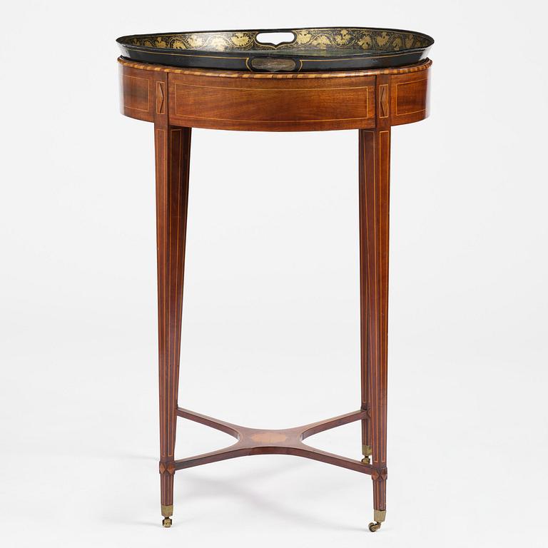 A late gustavian mahogny trey table, late 18th century.