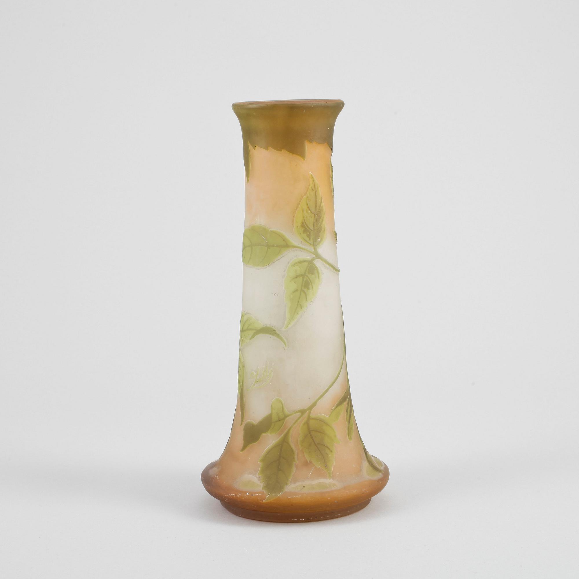 VAS, glas Emile Gallé, Nancy, Frankrike, jugend 1900-talet början.