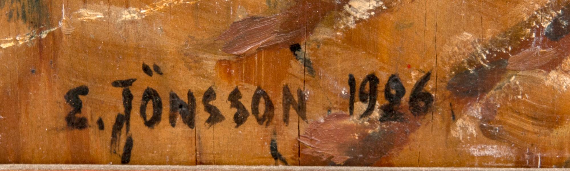 Erik Jönsson, olja på pannå signerad och daterad 1926.