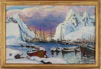 ANNA BOBERG. Olja på duk. Sign Anna Boberg.