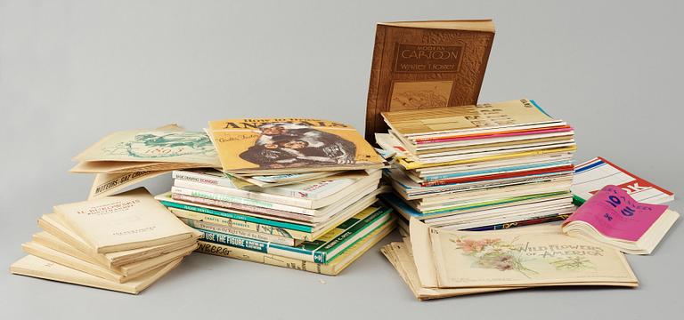 SAMLING TIDSKRIFTER, bla. äldre auktionskataloger, 1900-tal.