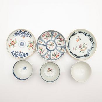 Ett parti, 11 delar, porslin, Kina, delvis 1700-tal.
