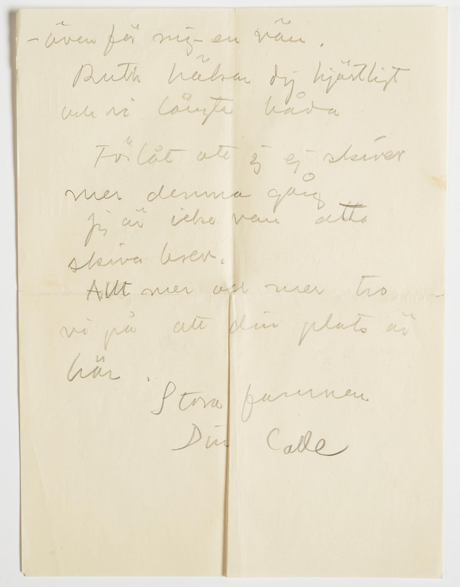 LETTER, from Carl Kylberg in Stockholm to GAN (Gösta Adrian-Nilsson) in Lund (Scania, south of Sweden), dated 9.2.(19)28.