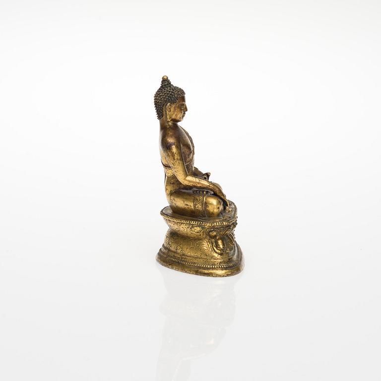 BUDDHA, polttokullattua messinkiä, 1800-luku.