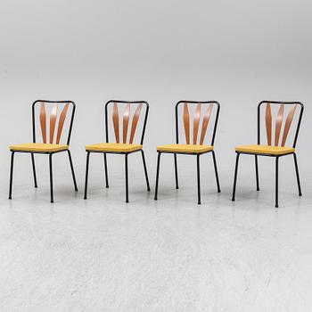 A set of four Swedish chairs, Bjärnums Slöjdfabrik AB, 1950s. Signed with label.