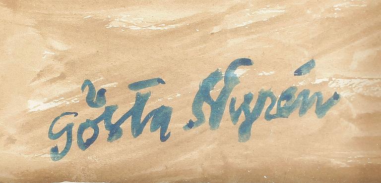 GÖSTA NYRÉN, gouache, sign.