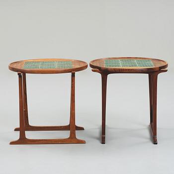 Jens Quistgaard, two rosewood side tables, Denmark 1960's.