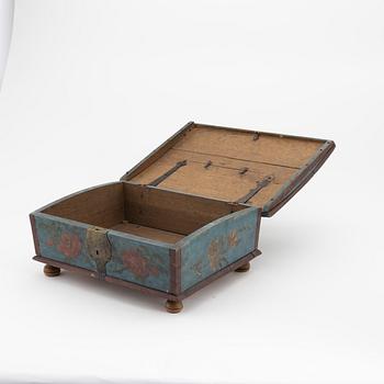 A Swedish painted wooden box, circa 1800.