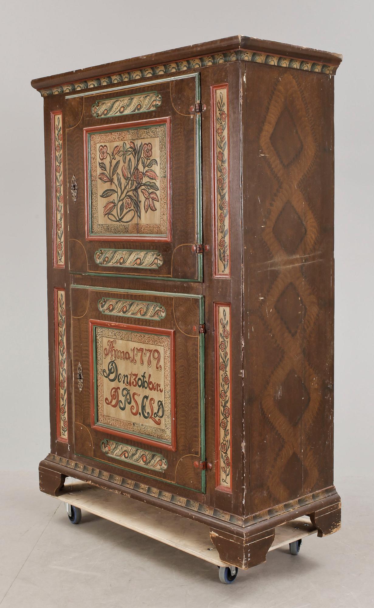 SKÅP, senbarock, bär datering 1779, 1700-tal.