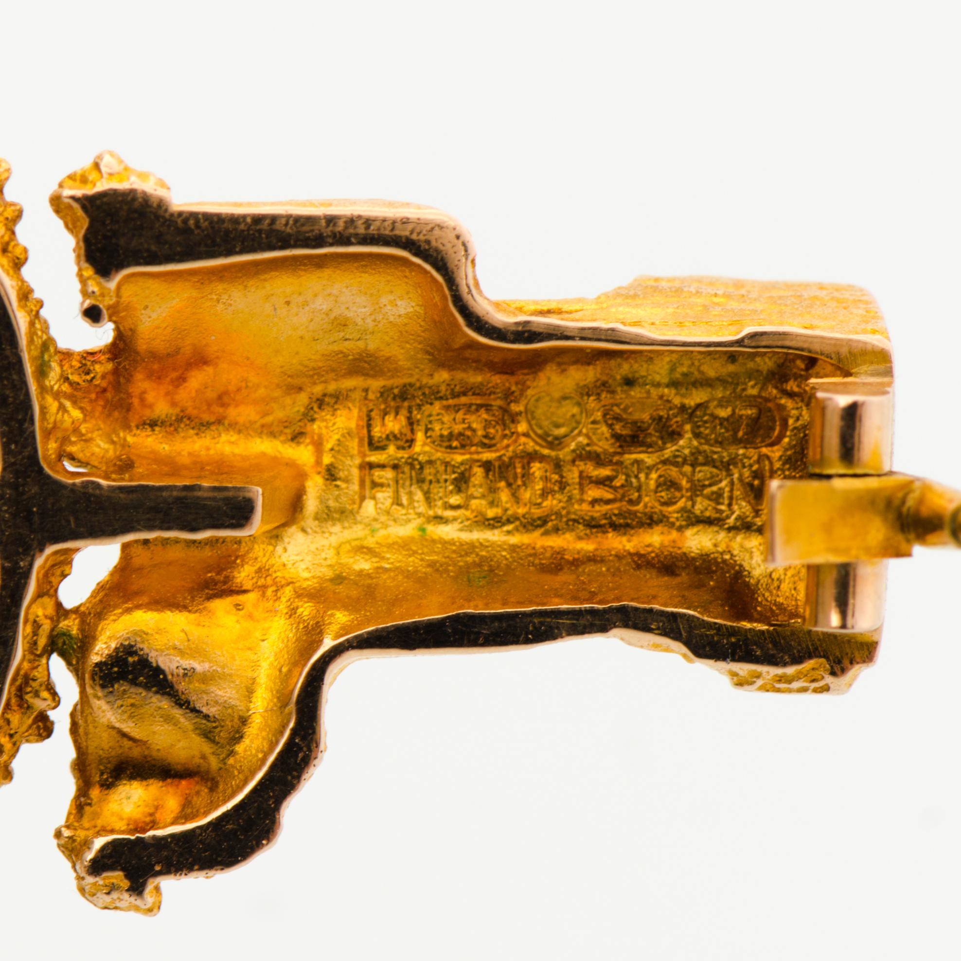 BJÖRN WECKSTRÖM, RINTAKORU, viljellyt helmet, 14K kultaa. Lapponia 1972.