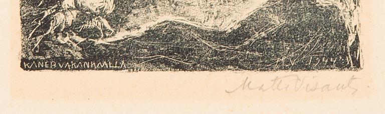 MATTI VISANTI, litografier, 2 st, signerade och daterade 1944 i plåten.