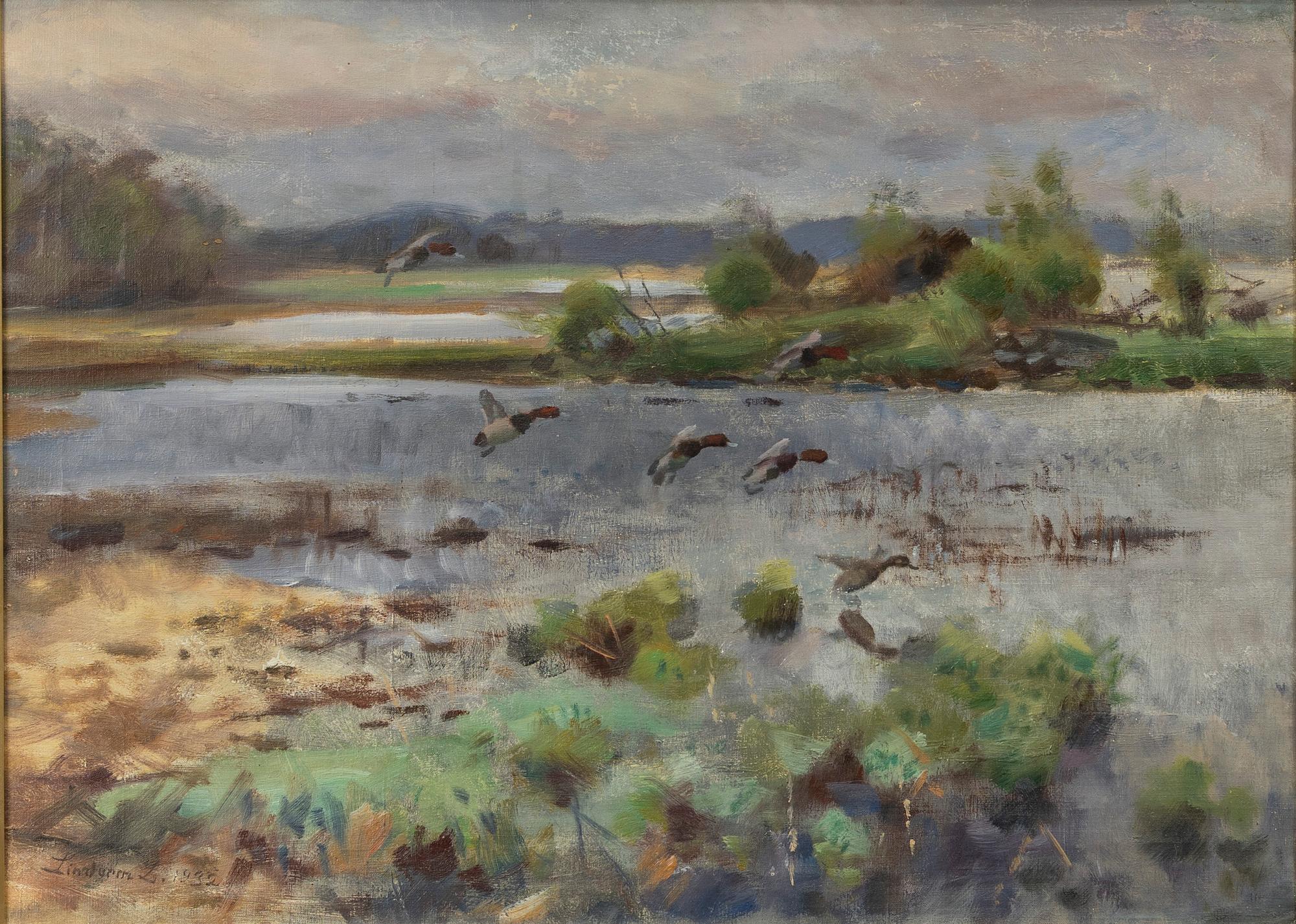 Lindorm Liljefors, 'Brunänder Dannemorasjön (Brown ducks at Dannemora Lake)'.