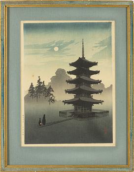 Eijiro Kobayashi (1870-1946), Japan, 'Pagoda at Night'.
