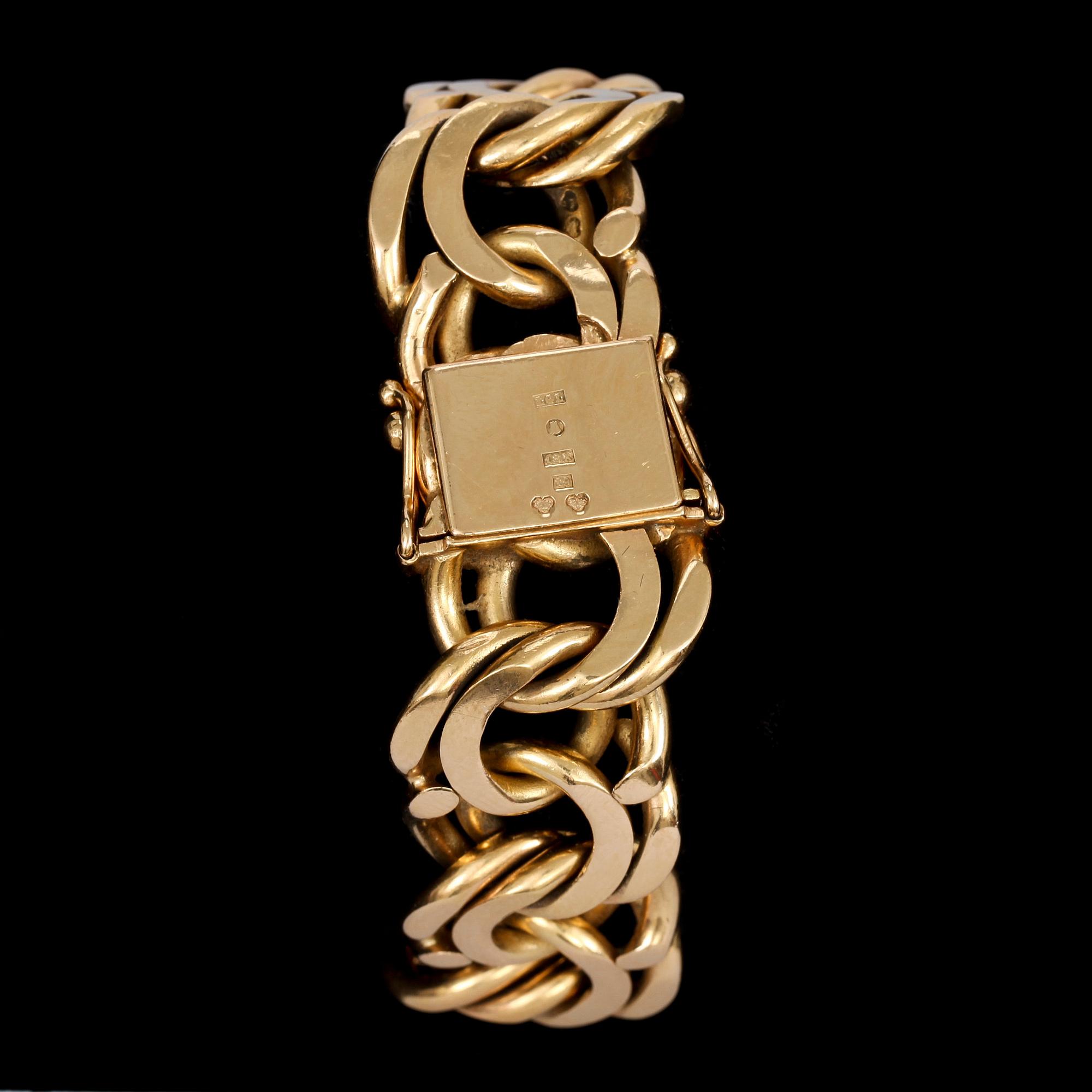 ARMBAND, 18 k guld. L Levér, Stockholm 1959. Vikt 154 g.