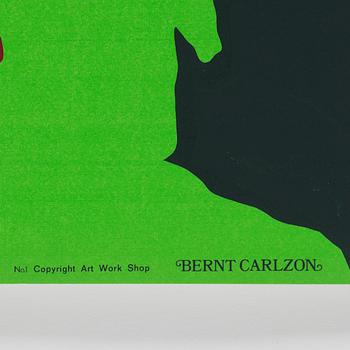 BERNT CARLZON, affisch, serigrafi, Art Work Shop, omkring 1970.