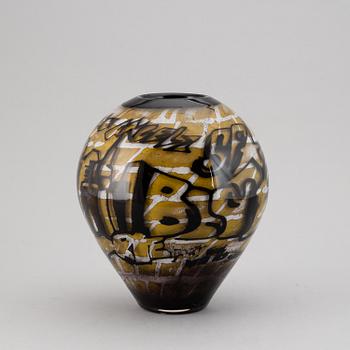 OLLE BROZÉN, a glass vase, limited edition 100, signed, Kosta Boda.