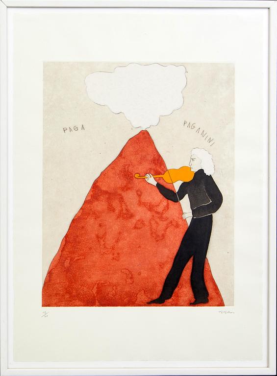 Ernesto Tatafiore, etching signed and numbered 12/60.