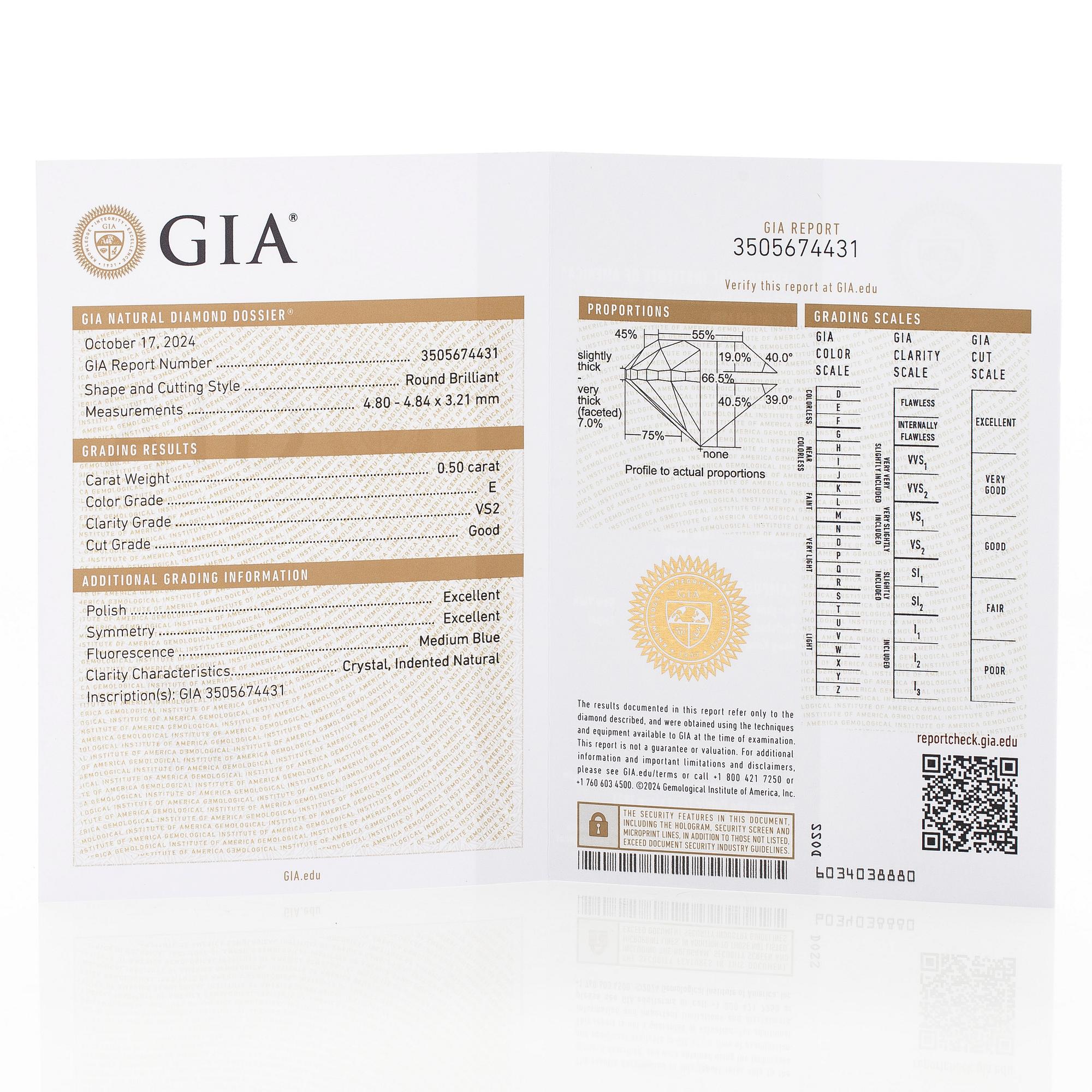 Örhängen, 14K guld med briljantslipade diamanter totalt 1.00 ct. Med GIA dossier.