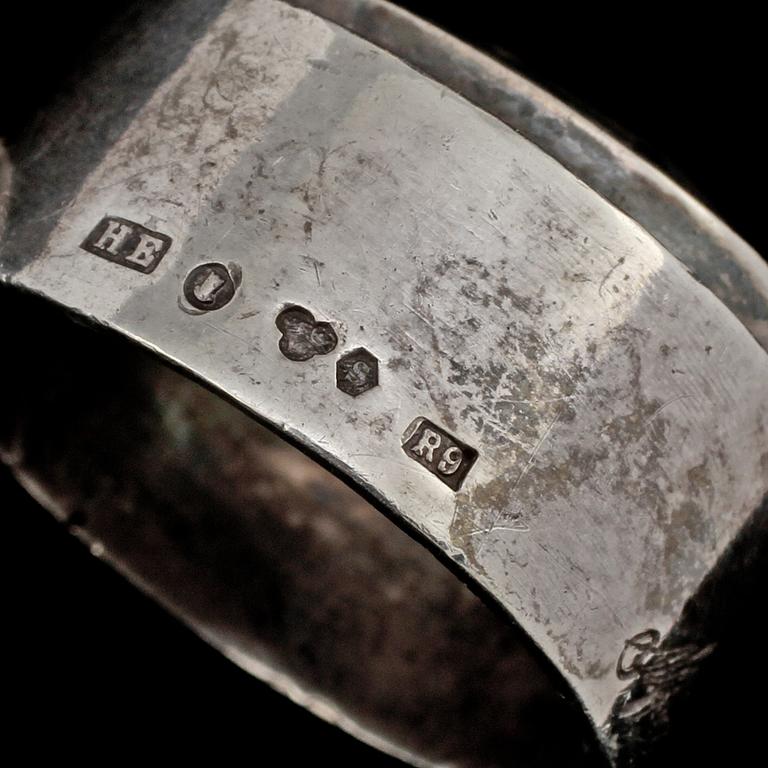 HALSBAND, silver medd fasettslipad bergskristall, Stigbert för Engelbert, Stockholm, 1967. Vikt 22 g.