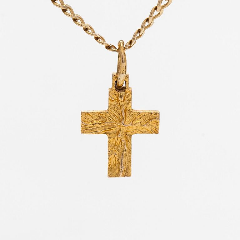 Björn Weckström, Hänge "Lilla korset", 14K guld, Lapponia 1979, samt kedja 14K guld.