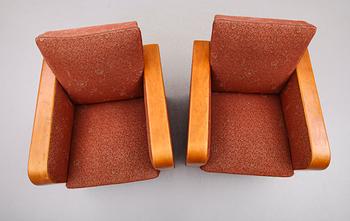 FÅTÖLJER, 1 par, 1900-talets första hälft.