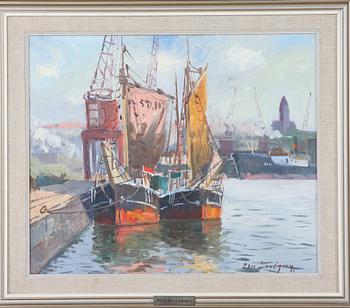 ERIC LUNDGREN, olja på pannå, sign.