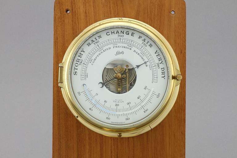 SKEPPSUR samt BAROMETER, mässing, Schatz, 1900-tal.