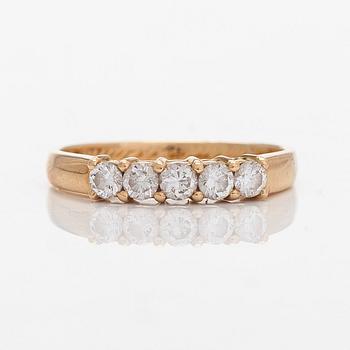 Ring, 14K gold with brilliant-cut diamonds. Finnish import marks 1989.