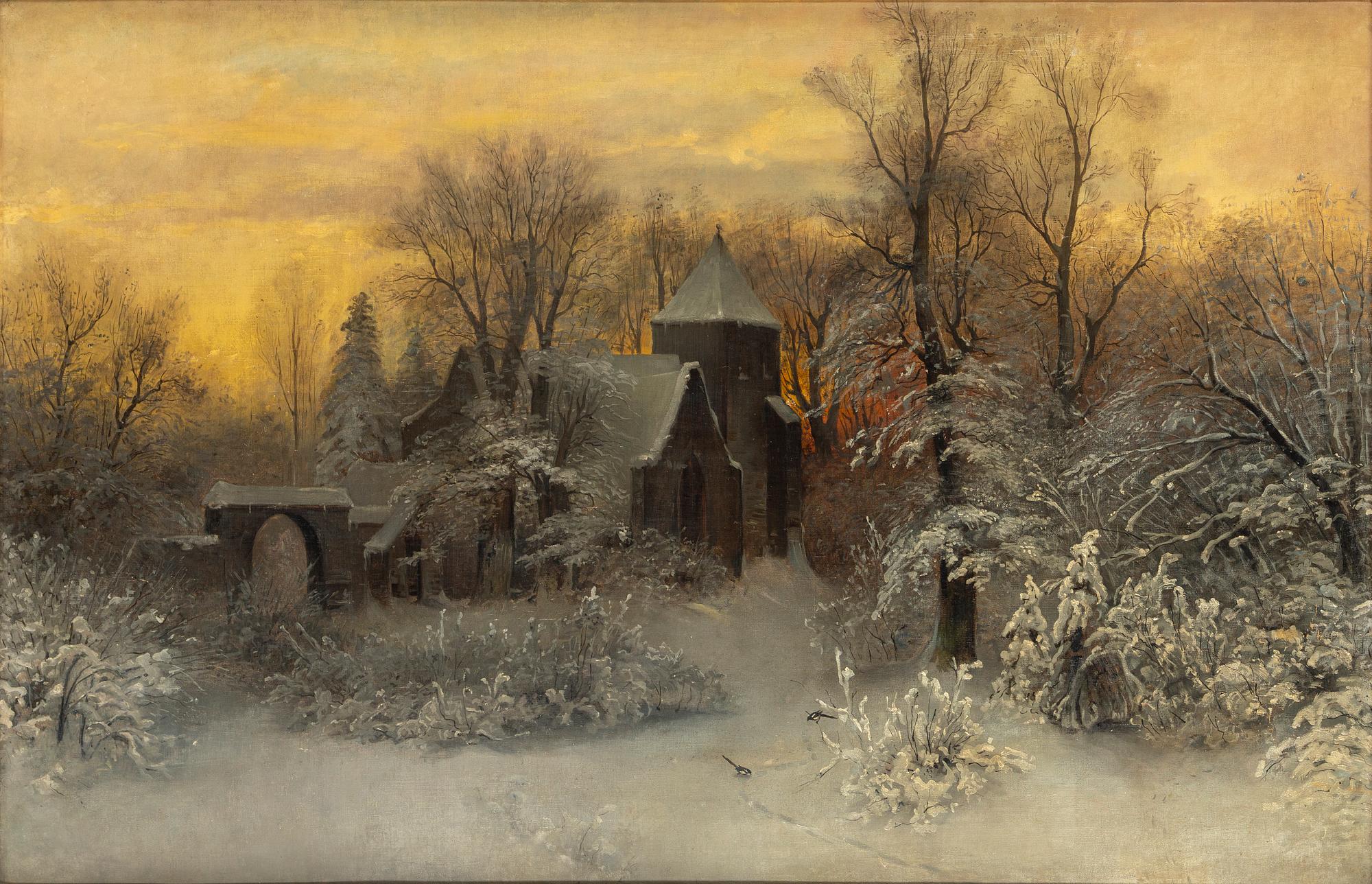 SOPHUS JACOBSEN, oil on canvas, unsigned.