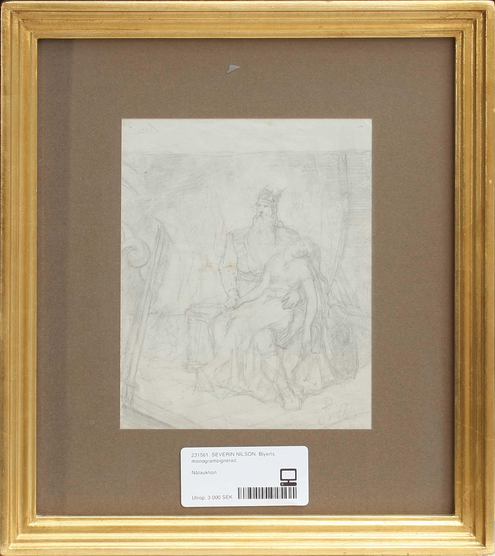 SEVERIN NILSON. Blyerts, monogramsignerad.
