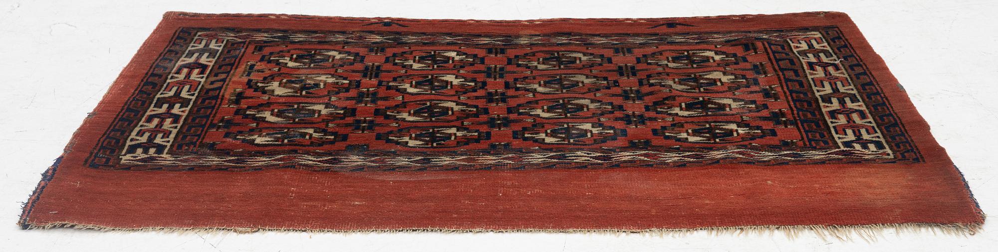 A rug, Turkmen Chuval, approx. 107-115 x 66 cm.