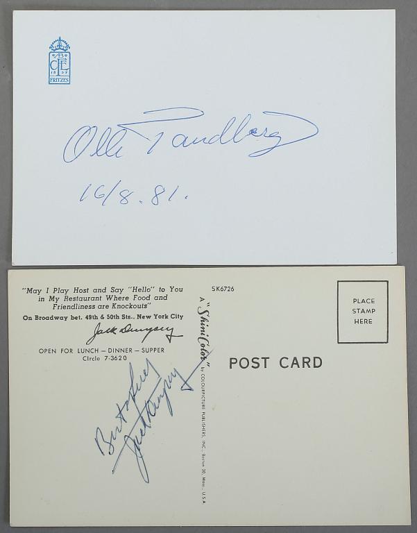 JACK DEMPSEY, FLOYD PATTERSON, INGO, TANDBERG, namnteckningar.